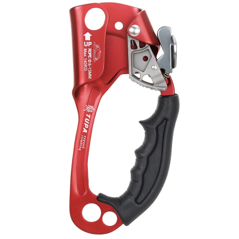Lixada Climbing Hand Ascender 8-13mm Vertical Rope Access with Ergonomic Rubber Handle CE Certified Strong Rappelling Gear Equipment for Rock Climbing Tree Arborist, Rescue Caving