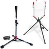 PowerNet Corbin Carroll Baseball Softball Deluxe (2.5 lbs) Batting Tee + Bucket Caddy Lifter Bundle, Training and Drills, Adjustable Height Tee 27.5" - 44", Lifter Holds All Standard Buckets view 1