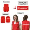 TopTie Custom Uniform Unisex Button Vest For Supermarket Clerk Volunteer-Red-M view 3