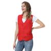 TopTie Custom Uniform Unisex Button Vest For Supermarket Clerk Volunteer-Red-M view 4
