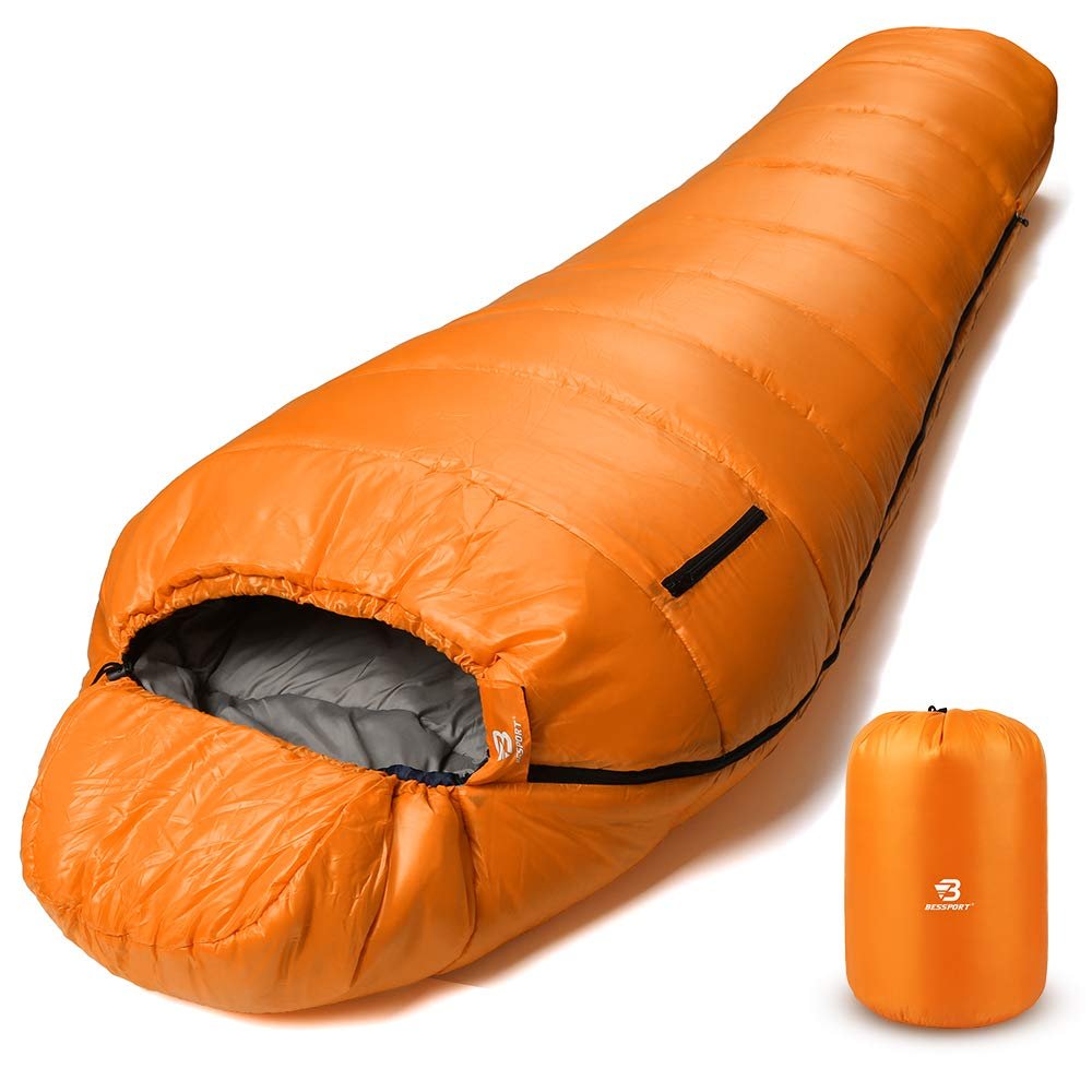 Bessport Mummy Sleeping Bag | 15-45 Extreme 3-4 Season Sleeping Bag for Adults Cold Weather Warm and Washable, for Hiking Traveling & Outdoor Activities