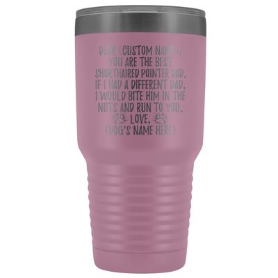 freedomlook Personalized German Shorthaired Pointer Dog Dad Tumbler, Pointer Mens, GSP Dog Daddy, Deutsch Kurzhaar Dog Owner Present (30 oz, Light Purple)
