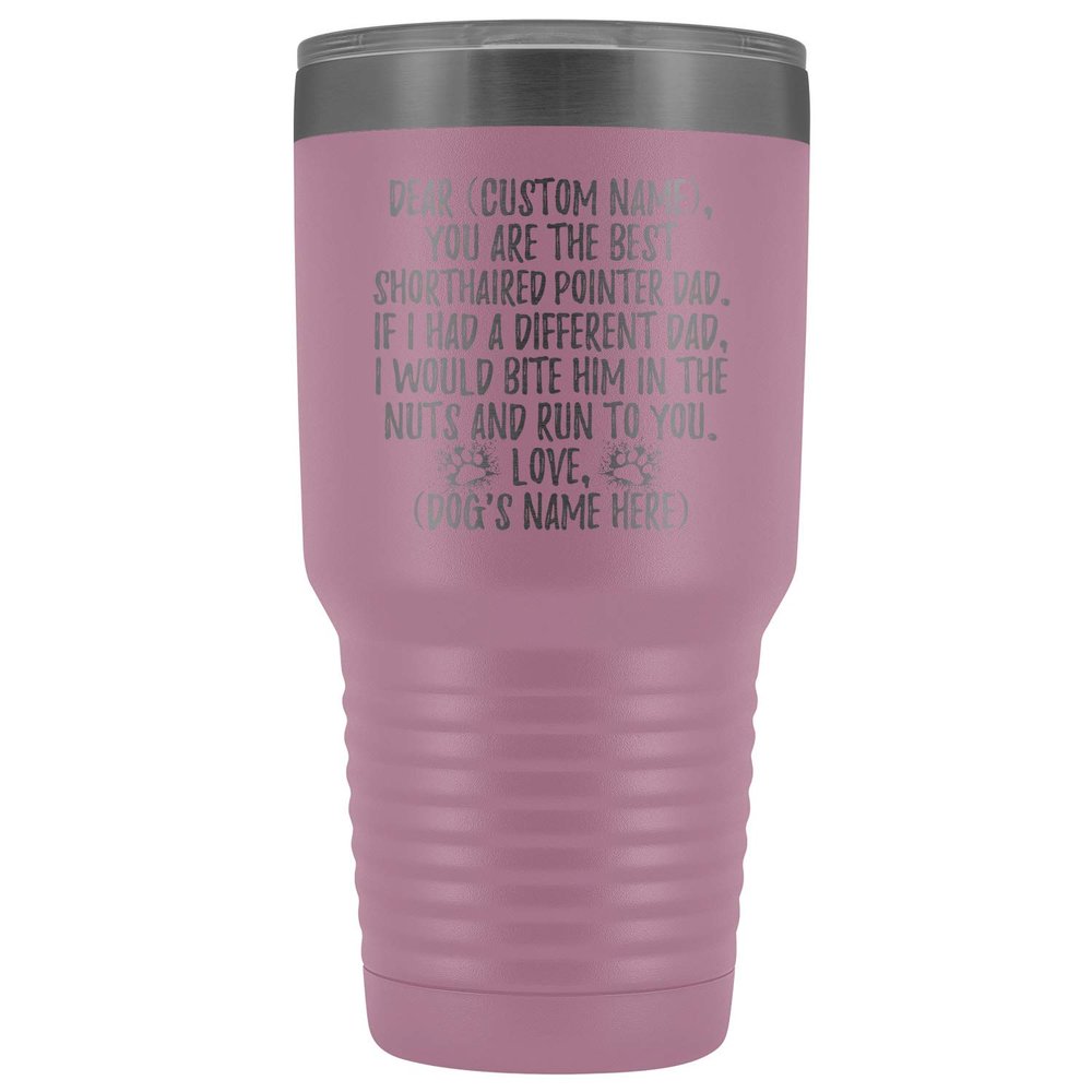 freedomlook Personalized German Shorthaired Pointer Dog Dad Tumbler, Pointer Mens, GSP Dog Daddy, Deutsch Kurzhaar Dog Owner Present (30 oz, Light Purple)