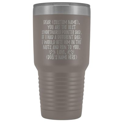 freedomlook Personalized German Shorthaired Pointer Dog Dad Tumbler, Pointer Mens, GSP Dog Daddy, Deutsch Kurzhaar Dog Owner Present (30 oz, Pewter)
