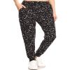 Leggings Depot Women's Relaxed fit Jogger Pants - Track Cuff Sweatpants with Pockets-S592, 3X, Starlight view 2
