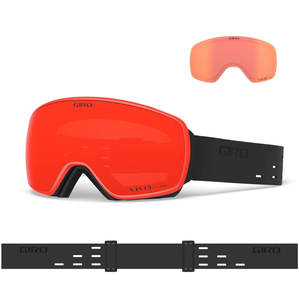 Giro Agent Adult Snow Goggles - Silicone Black Strap with Vivid Ember/Vivid Infrared Lenses (2021)