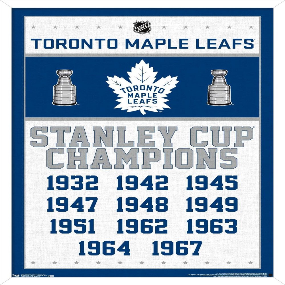 Trends International NHL Toronto Maple Leafs - Champions 16 Wall Poster, 22.375" x 34", White Framed Version