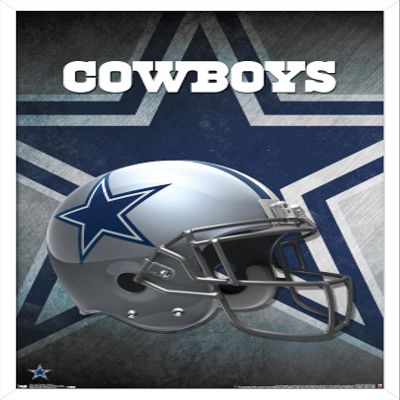 Trends International NFL Dallas Cowboys - Helmet 16 Wall Poster, 22.375" x 34", White Framed Version