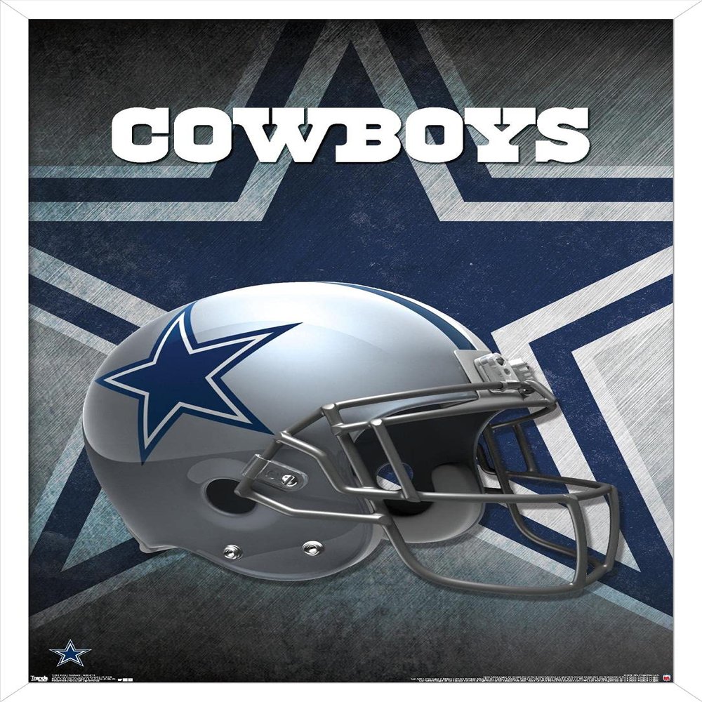 Trends International NFL Dallas Cowboys - Helmet 16 Wall Poster, 22.375" x 34", White Framed Version