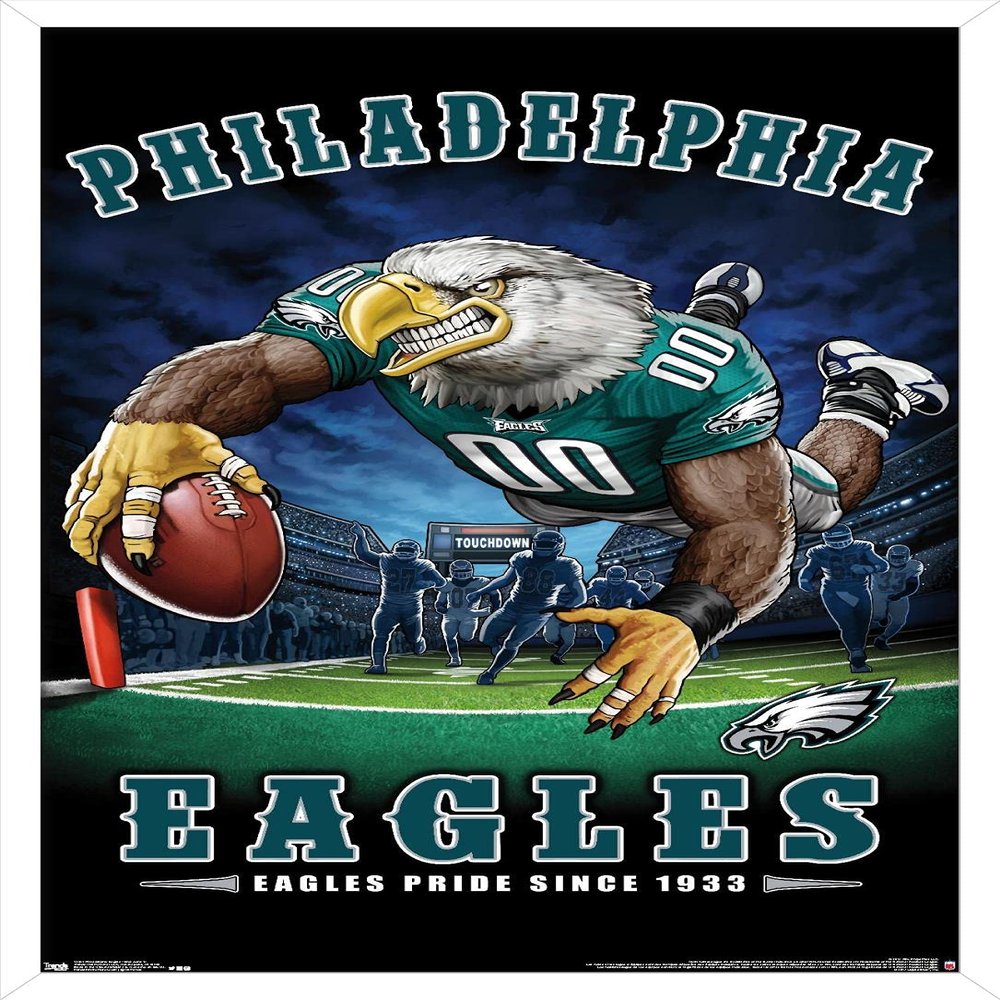 Trends International NFL Philadelphia Eagles - End Zone 17 Wall Poster, 22.375" x 34", White Framed Version