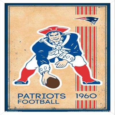 Trends International NFL New England Patriots - Retro Logo 14 Wall Poster, 22.375" x 34", White Framed Version