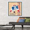 Trends International NFL New England Patriots - Retro Logo 14 Wall Poster, 22.375" x 34", White Framed Version view 2