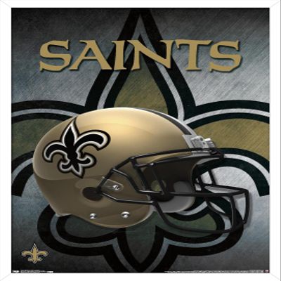 Trends International NFL New Orleans Saints - Helmet 16 Wall Poster, 22.375" x 34", White Framed Version