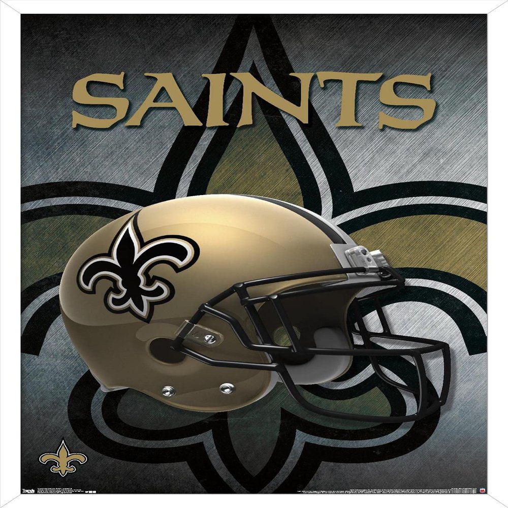Trends International NFL New Orleans Saints - Helmet 16 Wall Poster, 22.375" x 34", White Framed Version