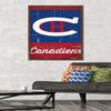 Trends International NHL Montreal Canadiens - Retro Logo 13 Wall Poster, 22.375" x 34", Mahogany Framed Version view 2