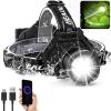 BXE Headlamp,Brightest Head lamp, High LM Super Bright Headlamp USB Rechargeable 5 Modes Waterproof, with 9600mah Rechargeable Battery, Suitable for Camping, Night Riding view 1
