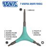 SONIC Pro Inline Skate Tool + H, Long 4mm hex for triskate Frame mounting Bolts, 7 Tools, Rotate Wheels, Remove Bearings, Designed in USA view 2
