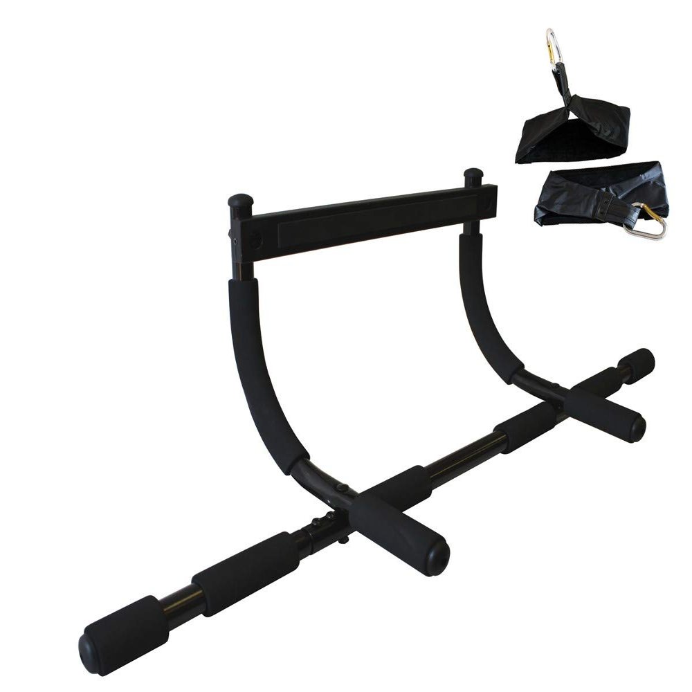 Ader Doorway Pull-up Bar with Free 1 Pair 7" Arm Hanging Wide Abdominal Straps
