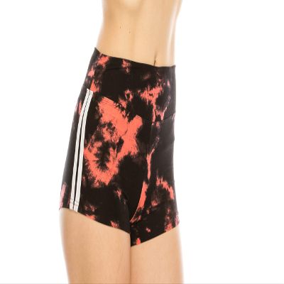 ALWAYS Slip Shorts for Women  Premium Soft Yoga Dance Spandex with Stripes Black Coral Tie Dye 1913BKCO S