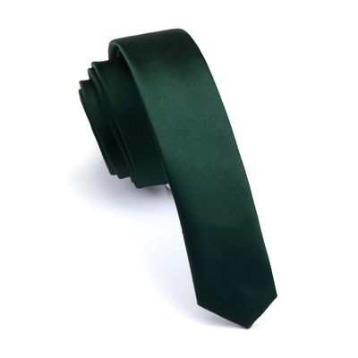 GUSLESON Solid Ties For Men Wedding Dark Green Slim Tie Skinny Wedding Necktie (0803-02)