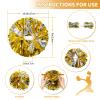 CREATIEE-PRO 4Pcs Metallic Cheerleading Pom Poms, 2 Pair Cheerleader Cheering Squad Pompoms for School Sports Dance Games Team Spirit Cheer view 3