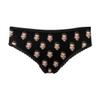 Custom Funny Face Boyfriend Husband Face Pattern Black Women's Brief Panty Printed with Photo for Girlfriend L view 1