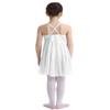 TiaoBug Kid Girls Camisole Ballet Tutu Dress Dancewear Spaghetti Straps Gymnastics Leotard with Tutu Skirt White 7-8 view 2
