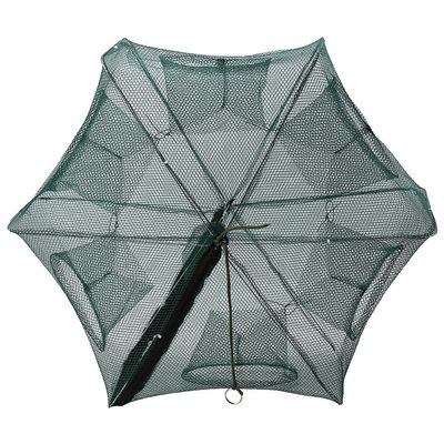 Fishing Pot, 6/12 Holes Fishing Trap Bag Automatic Fishing Net Shrimp Cage Nylon Foldable Crab Fish Trap Cast(6 Holes)