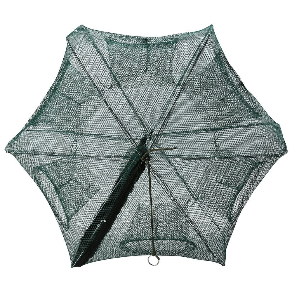 Fishing Pot, 6/12 Holes Fishing Trap Bag Automatic Fishing Net Shrimp Cage Nylon Foldable Crab Fish Trap Cast(6 Holes)