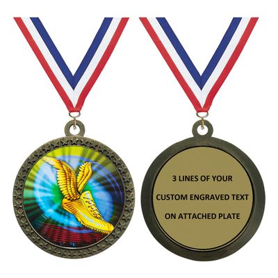 Express Medals Engraved Track Gold Medal Trophy Award with Personalized Custom Text LD212-MY450 1PK