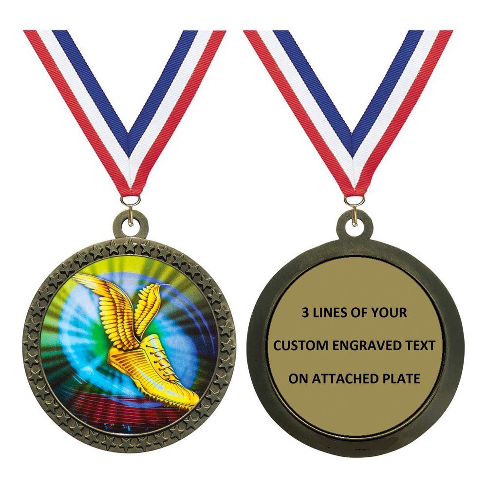 Express Medals Engraved Track Gold Medal Trophy Award with Personalized Custom Text LD212-MY450 1PK