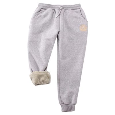 Snoly Women's Warm Sherp-Lined Sweatpants Winter Running Active Thermal Fleece Jogger Pants (Light Grey, Large)