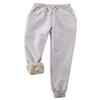 Snoly Women's Warm Sherp-Lined Sweatpants Winter Running Active Thermal Fleece Jogger Pants (Light Grey, Large) view 1