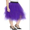 Urban CoCo Women's A-Line Mesh Tutu Skirt Fluffy Layered Tulle Midi Long Skirts with Elastic Waist (M, Deep Purple) view 4