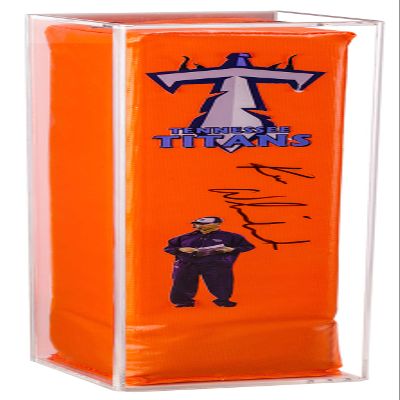Deluxe Acrylic Display Case for Football End Zone Pylon with White Back and Wall Mount (Vertical or Horizontal) - (A021-WB-WM)