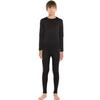ViCherub Thermal Underwear for Kids Fleece Lined, Boys Long Johns Cold Weather, Base Layers Thermals Set Boy for Skiing Black view 1