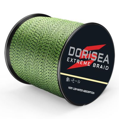 Dorisea Extreme Braid 100% Pe Multi-Color(Fluorescent Green&Black) Braided Fishing Line 109Yards-2187Yards 6-550Lb Test Fishing Wire Fishing String Superline (1000m/1093Yards 6lb/0.10mm)