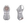 Ulikeey Glitter Sequins Leotard for Girls & Women Semi-Transparent Hollow-Cut Waist Ballet Dance Bodysuit view 2
