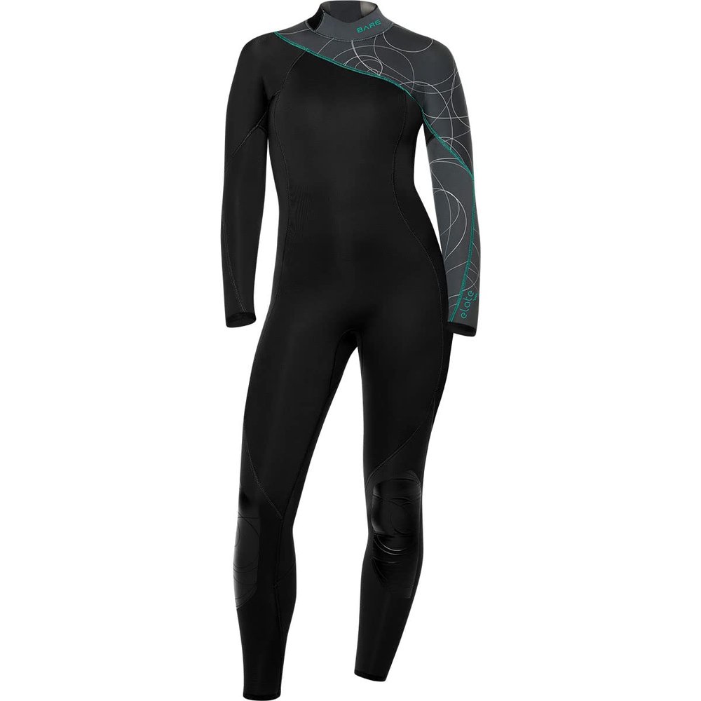 BARE 5MM Women's Elate Full Wetsuit | Comfortable high Stretch Neoprene Material | Long Sleeve | Great for All Watersports, Scuba Diving and Snorkeling | Grey 14