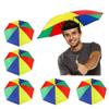 5 Pack Umbrella Hat with Elastic Band, Rainbow Waterproof Fishing Umbrella Hat for Adults Kids Women Men view 1