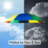 5 Pack Umbrella Hat with Elastic Band, Rainbow Waterproof Fishing Umbrella Hat for Adults Kids Women Men view 2