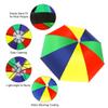5 Pack Umbrella Hat with Elastic Band, Rainbow Waterproof Fishing Umbrella Hat for Adults Kids Women Men view 3