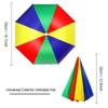 5 Pack Umbrella Hat with Elastic Band, Rainbow Waterproof Fishing Umbrella Hat for Adults Kids Women Men view 4