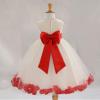 Wedding Pageant Flower Petals Girl Ivory Dress with Bow Tie Sash 302a 2 view 3