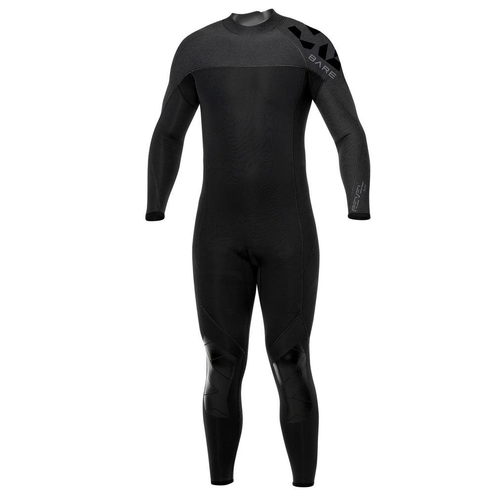 BARE 7MM Revel Men's Full Wetsuit | Combines Comfort and Flexibility | Made from a Blend of Neoprene and Laminate | Designed for All Watersports Including Scuba Diving and Snorkeling | Grey - L