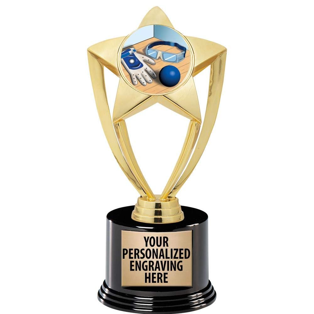Crown Awards Handball Trophy, 8" Gold Star Handball Trophies with Deluxe Round Base 5 Pack Prime