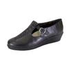 24 Hour Comfort Shona (2714) Women's Wide Width Comfort T-Strap Leather Shoes Black 6.5 view 1