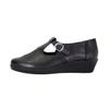 24 Hour Comfort Shona (2714) Women's Wide Width Comfort T-Strap Leather Shoes Black 6.5 view 3