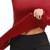 baleaf Women's Thermal Shirts Long Sleeve Workout Tops Running Athletic Zipper Pocket Fleece Lined Cold Weather Gear Winter Thumbholes Red L view 3