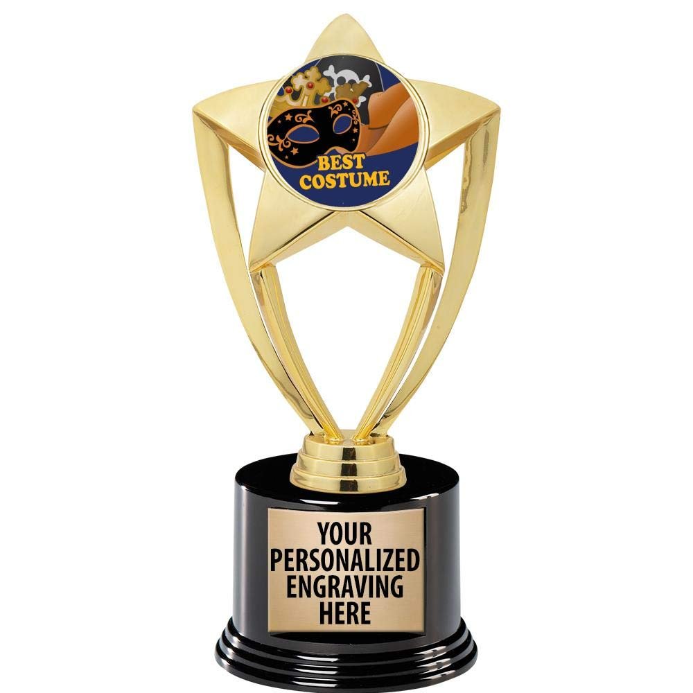 Crown Awards Halloween Trophy, 8" Gold Star Best Costume Contest Trophies with Deluxe Round Base 50 Pack Prime